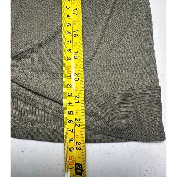 NWT Marine Layer Olive Lexi Rib Twist Front Tee Stretch Crewneck Top Women’s XL - Picture 8 of 14